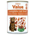 Tesco Value Kousky s drůbežím a hovězím ve šťávě 415g